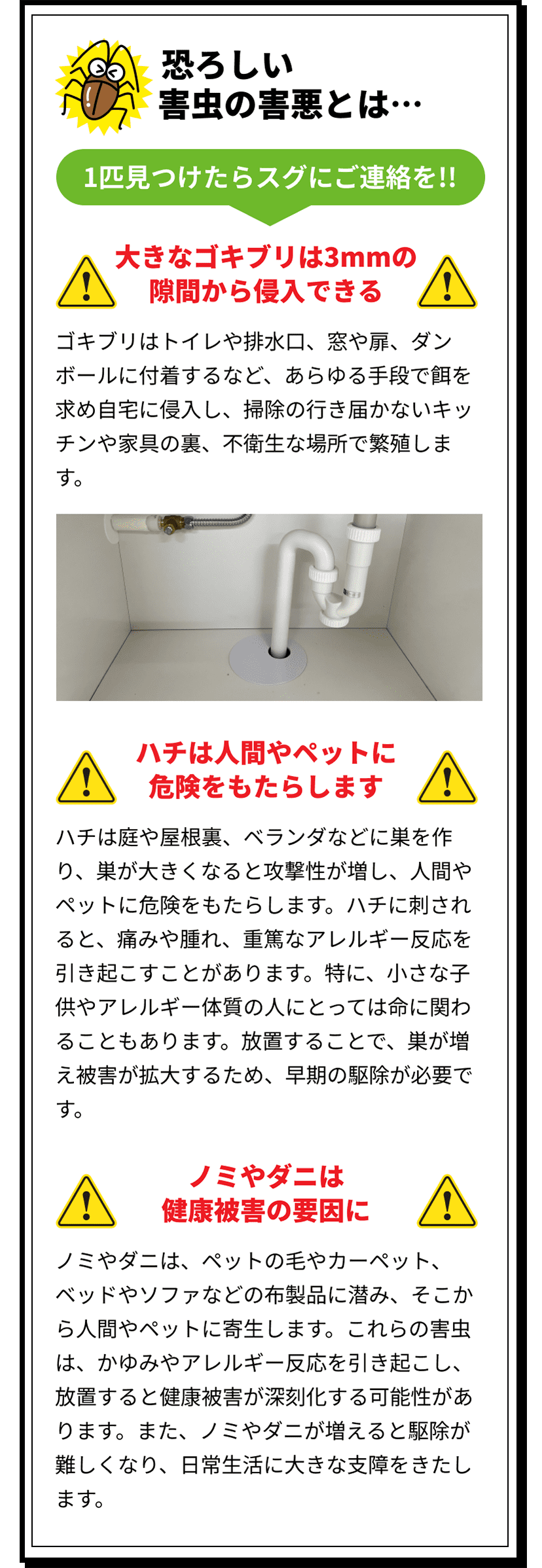 ゴキブリの害悪とは大きなゴキブリは3mmの隙間から侵入できる